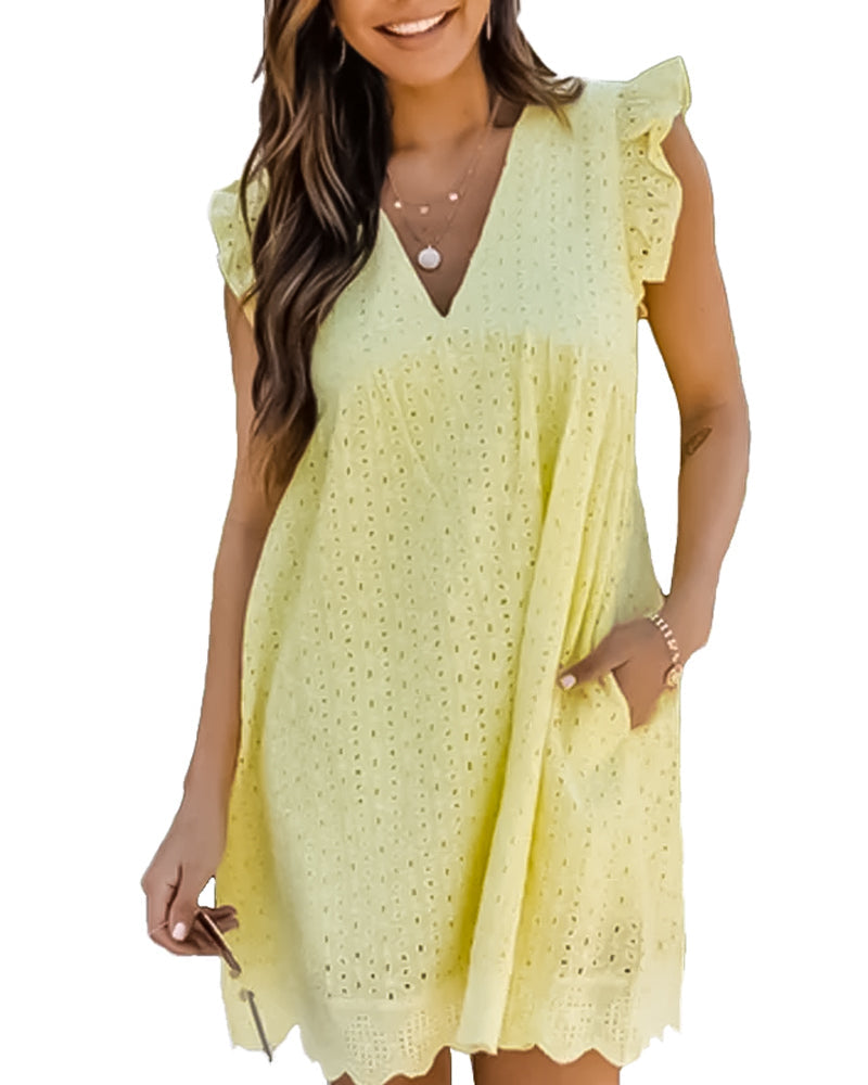 Klänning i spets ovanför knä