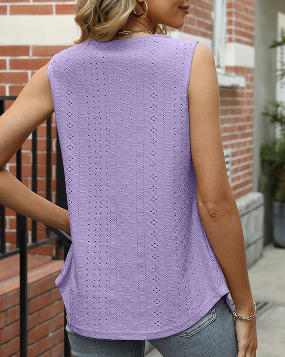 Enfärgad fyrkantig hals Tank-topp