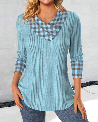 Enfärgade knappar Blusar