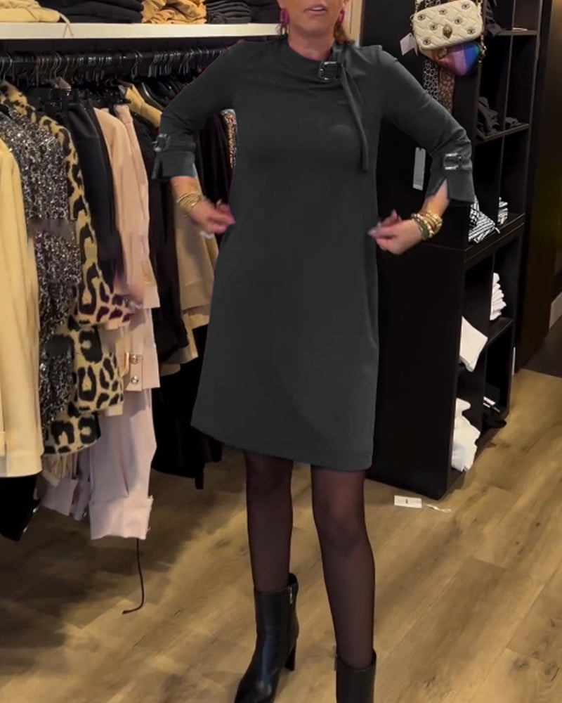 Elegant klänning med rund hals