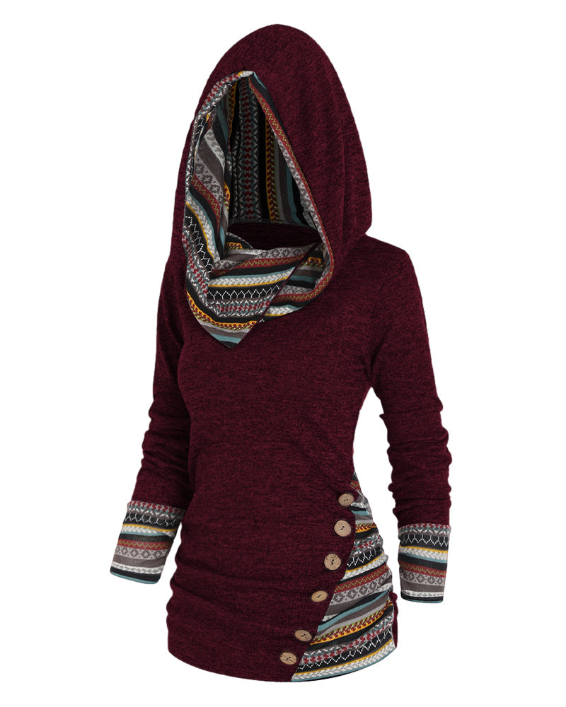 Kontrastfärgad Avslappnad hoodie