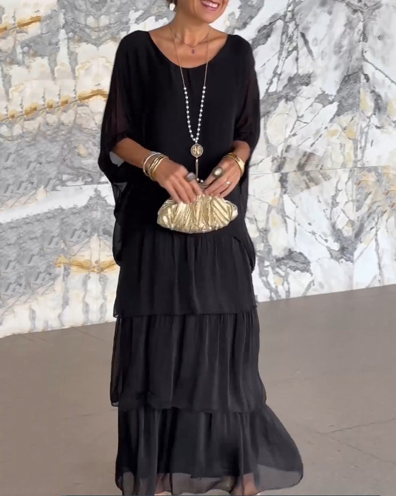 Klänning med konstnärlig stil och lös passform