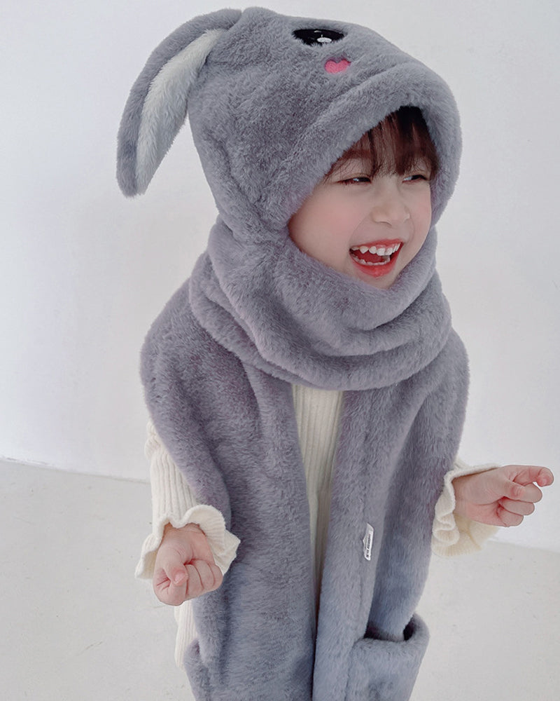 Halsduksmössa med rörliga kaninöron