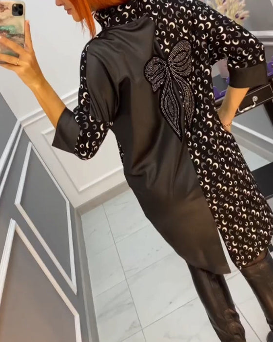 Casual klänning med fjärilstryck