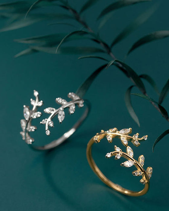 Damringar Mode Outdoor Leaf Ring