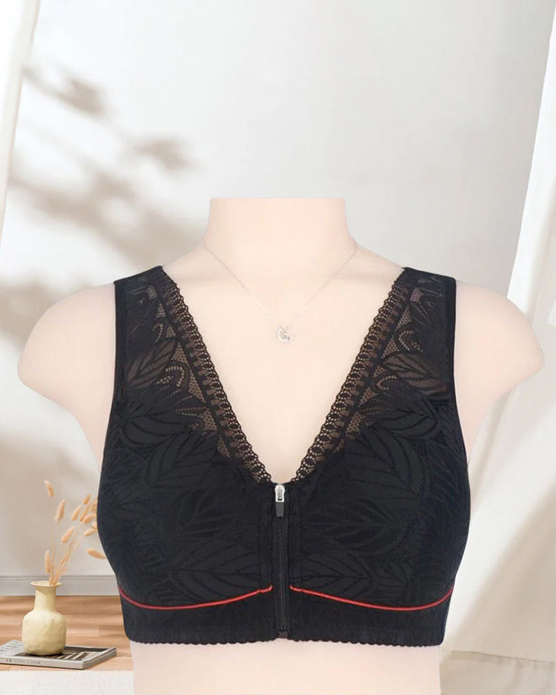 Enfärgade spetsunderkläder med dragkedja fram