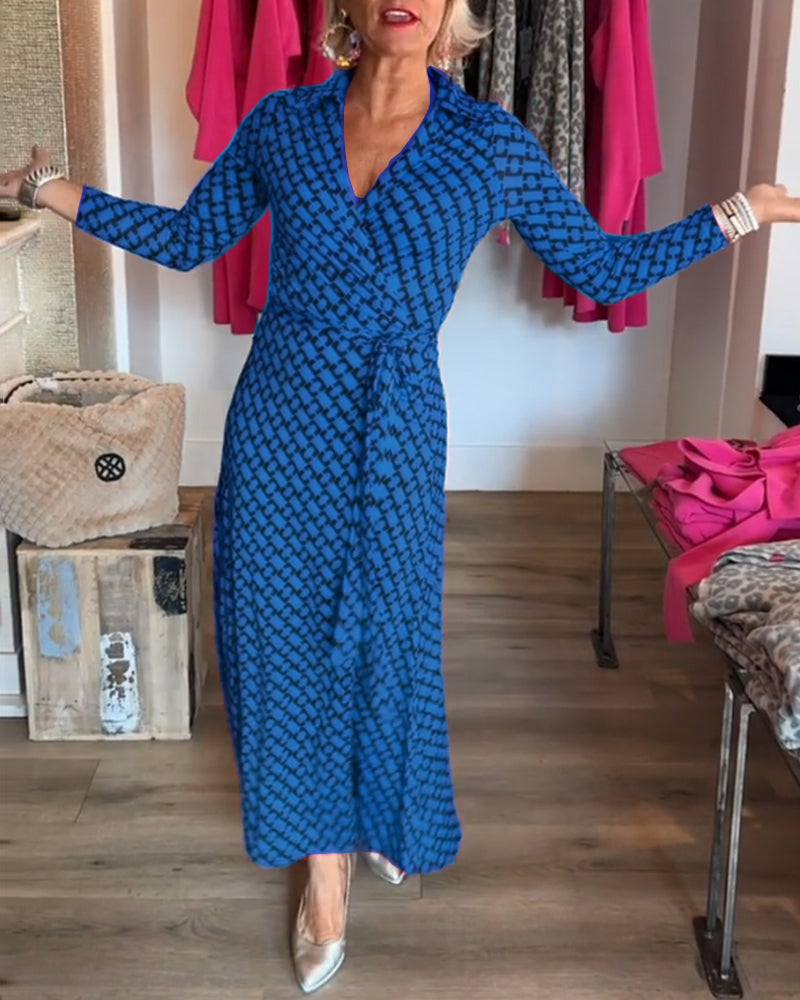 Elegant V-ringad Maxiklänning