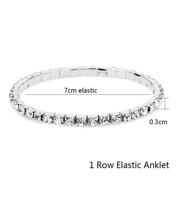 Fotlänk med flerskikts ankel i stretchkristall