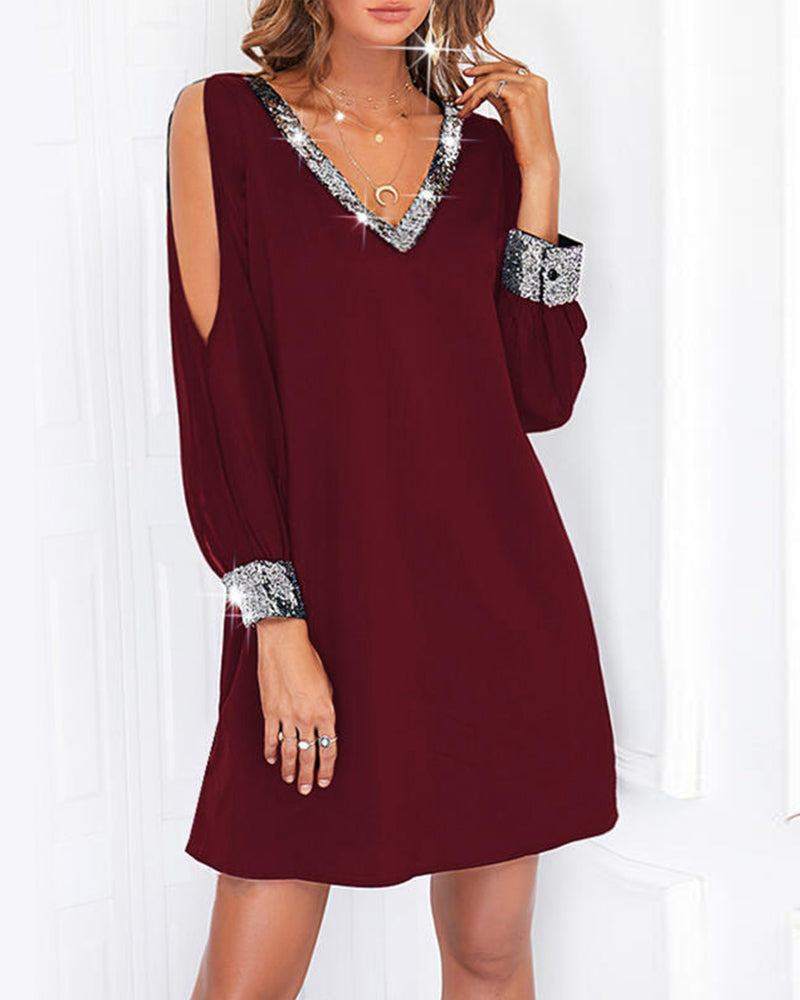 Långärmad elegant festklänning