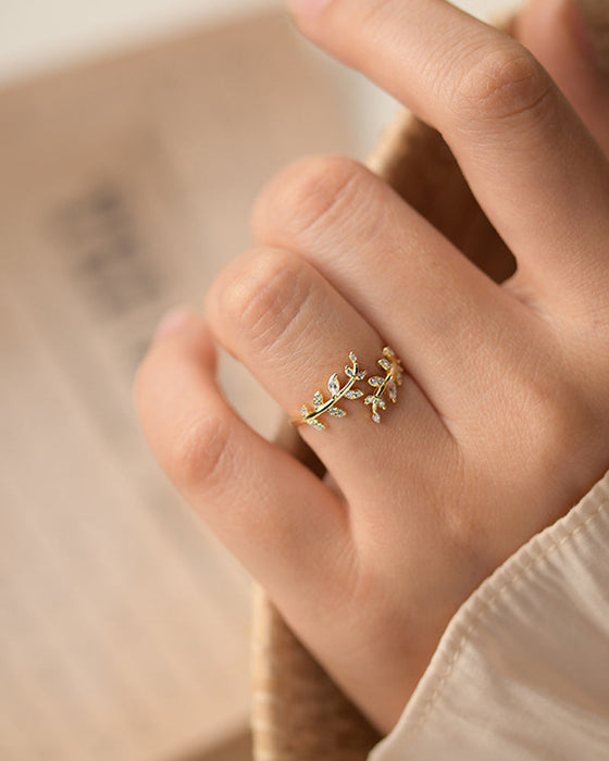 Damringar Mode Outdoor Leaf Ring