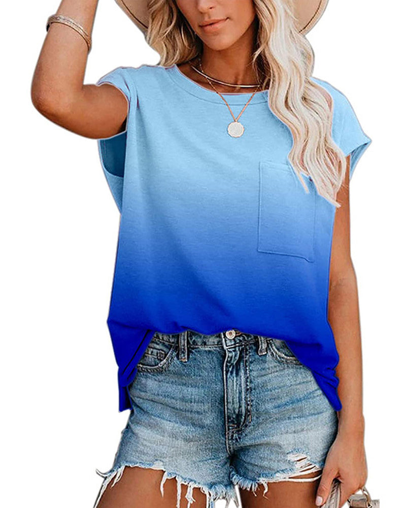 Gradient off-the-shoulder t-shirt