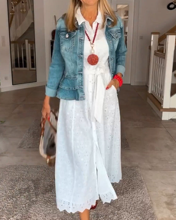 Chic 3/4-ärm midiklänning