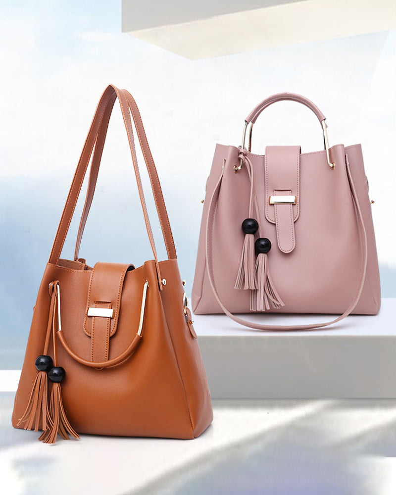Handväska för dam axelväska 3 delar set