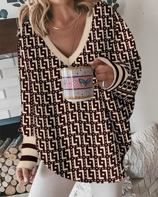 Lös topp med geometriskt tryck