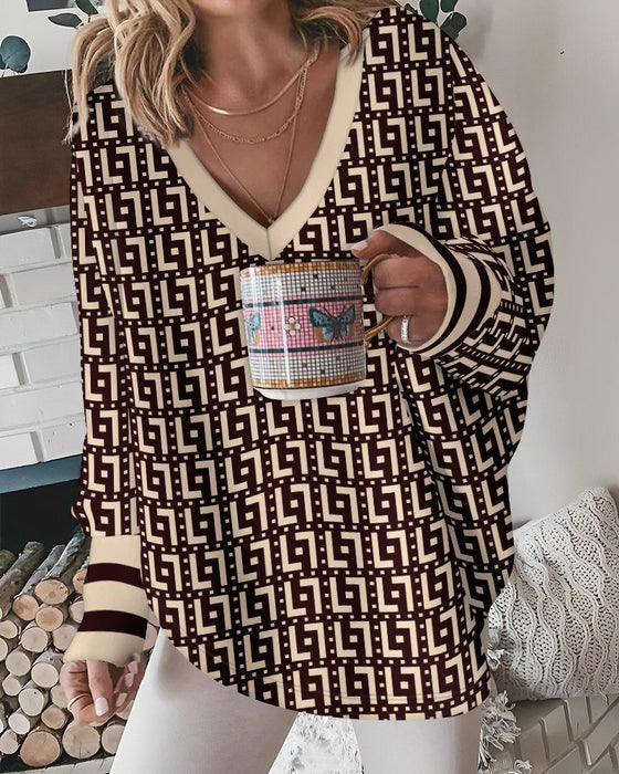 Lös topp med geometriskt tryck