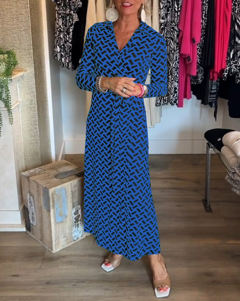 Klänningar med slimming funktioner och tryck