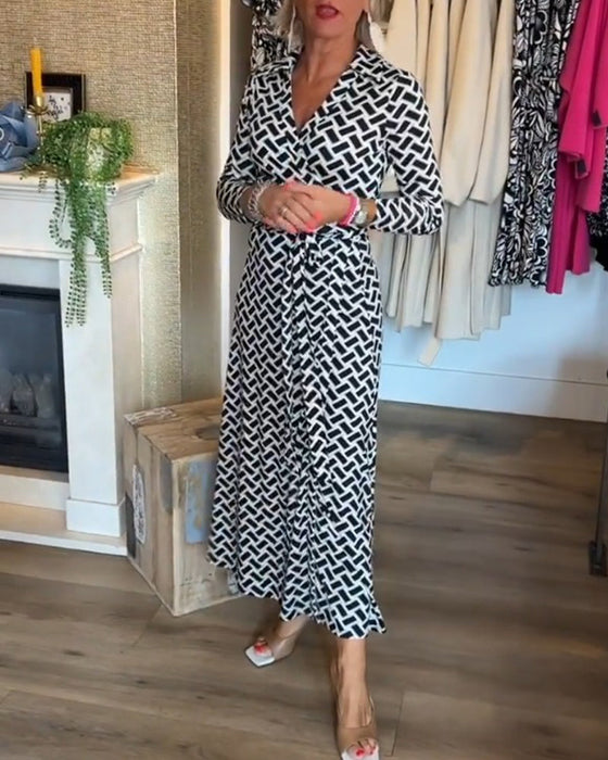 Klänningar med slimming funktioner och tryck