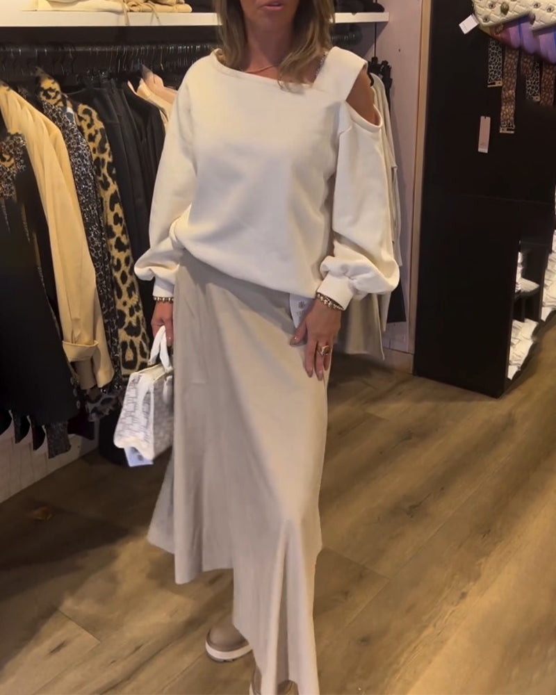 Enkel sweatshirt med kalla axlar