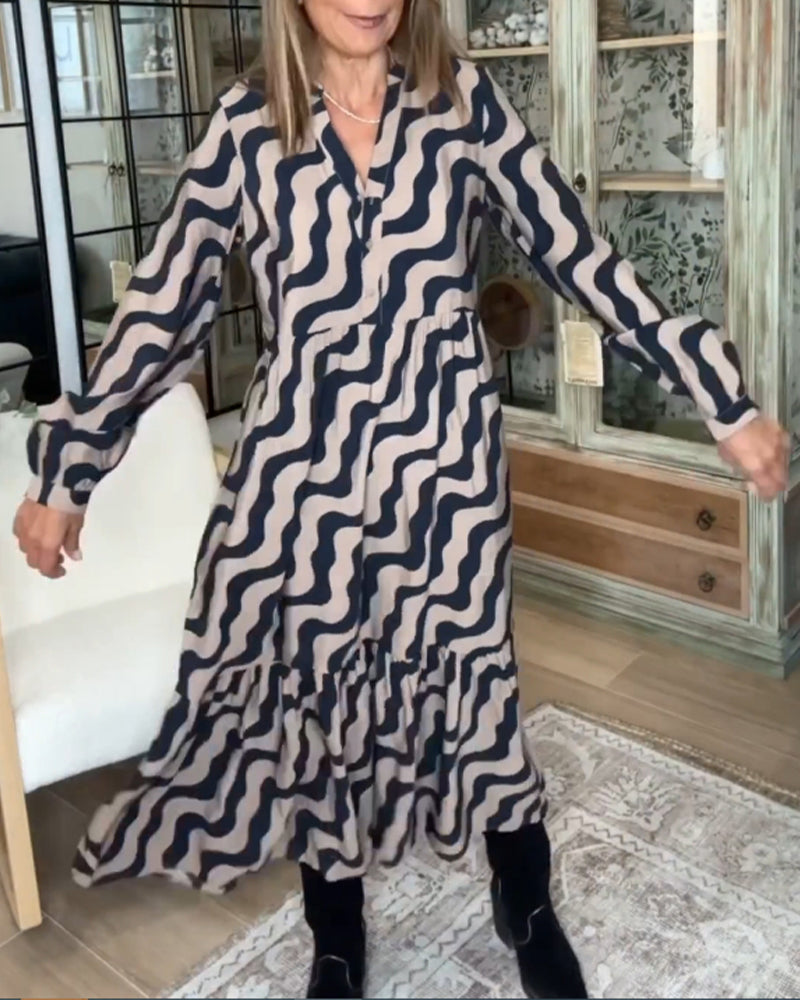 Lång lös klänning med tryck