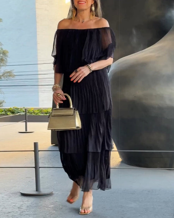 Elegant klänning med en axel