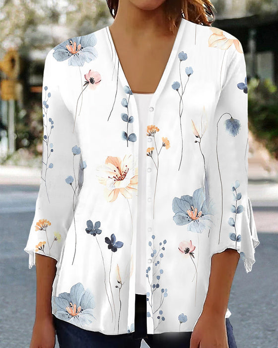 Falsk tvådelad topp med 3/4 ärm