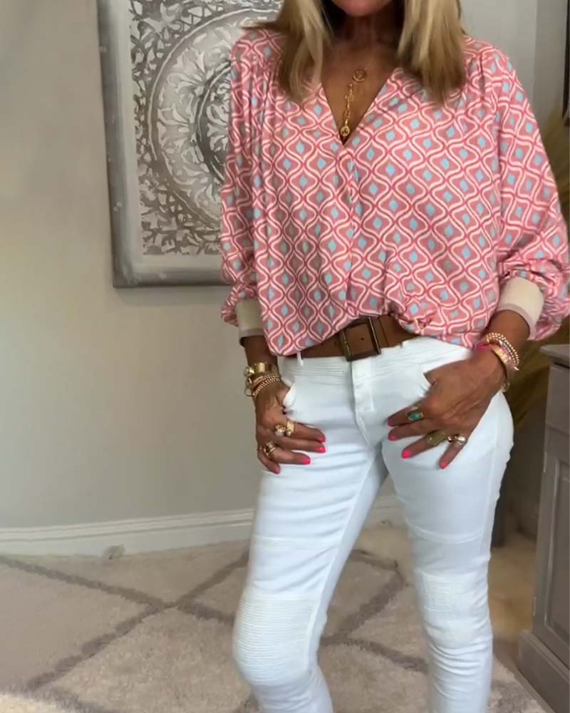 Långärmad vågpunkt Blus