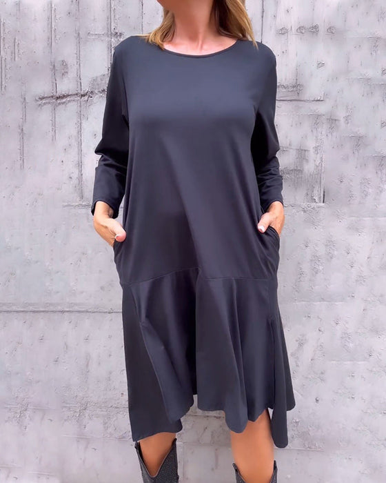 Lös Klänning Med Fickor