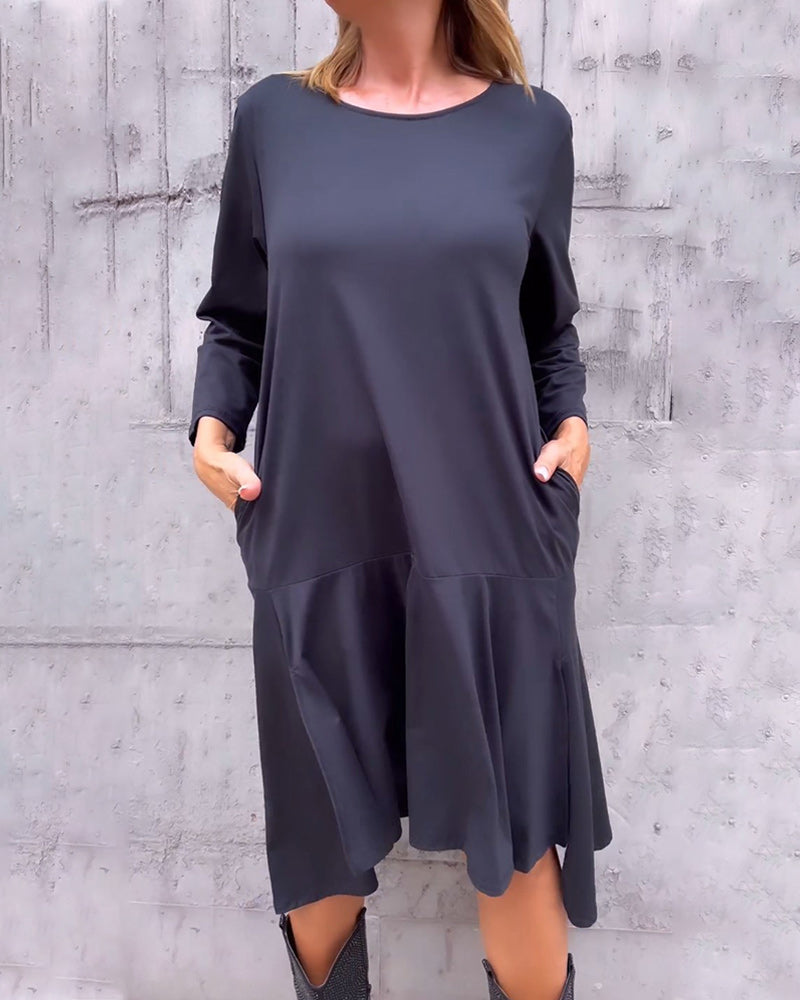 Lös Klänning Med Fickor