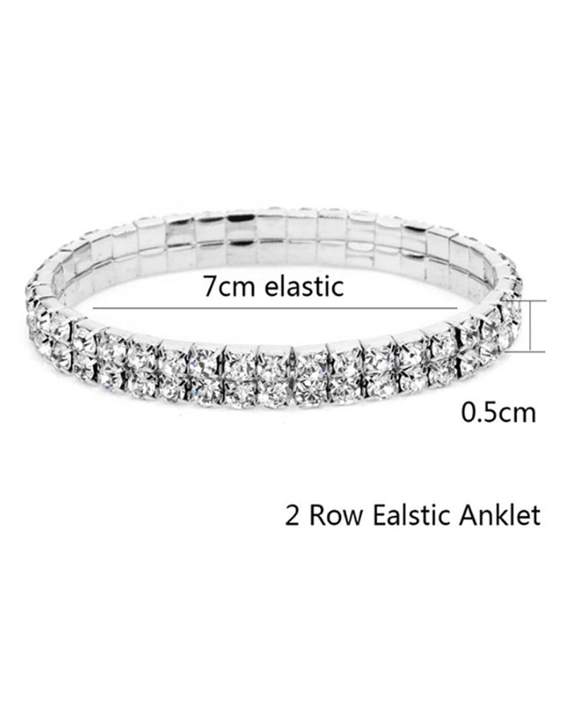 Fotlänk med flerskikts ankel i stretchkristall