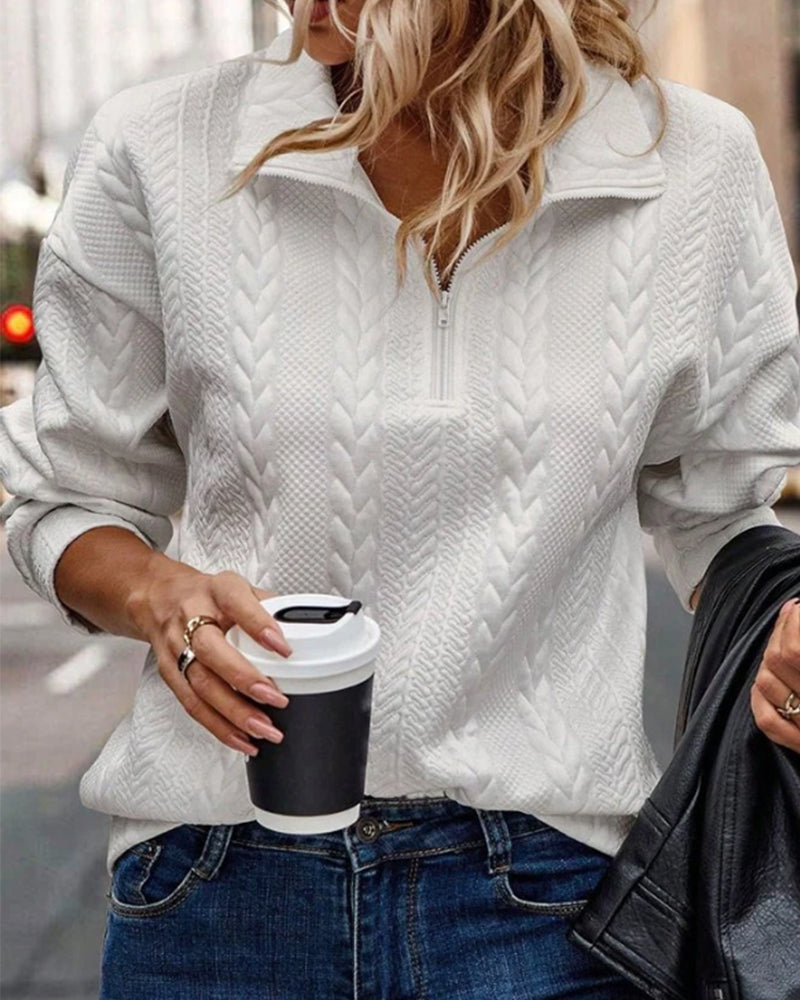 Enfärgad tröja med dragkedja