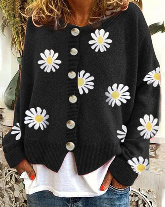 Lös daisy knit cardigan
