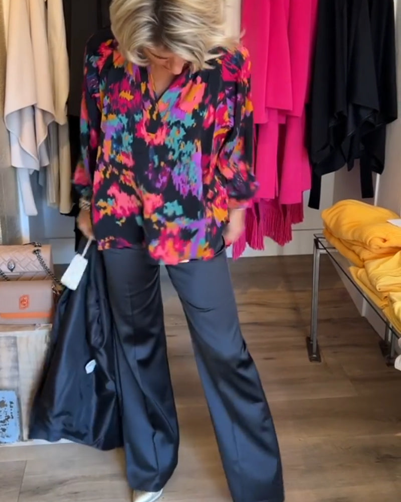 Elegant långärmad blus med personligt tryck