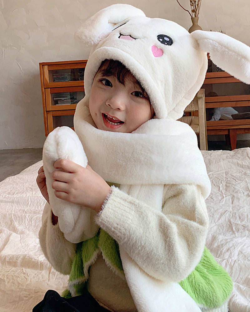 Halsduksmössa med rörliga kaninöron