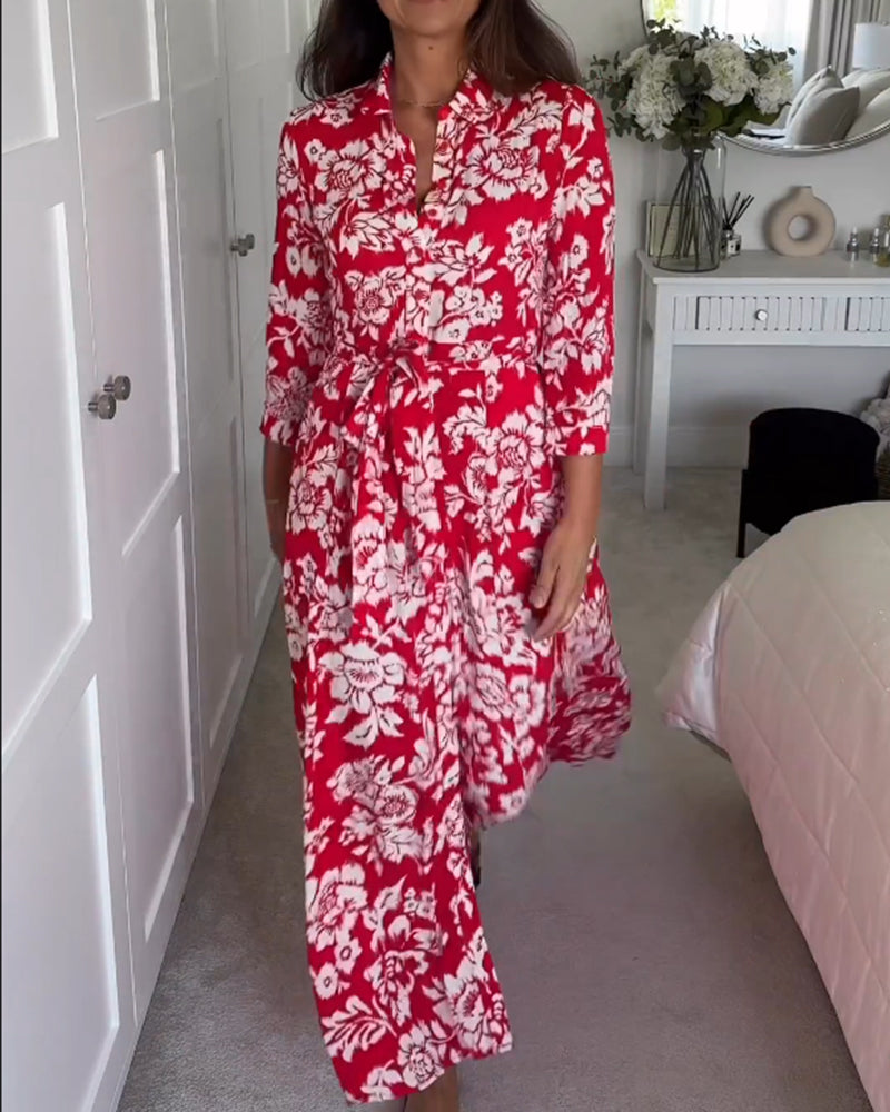 Maxiklänning med blommönster
