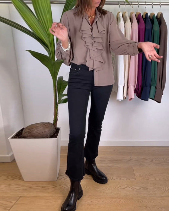 Elegant skjorta med volanger