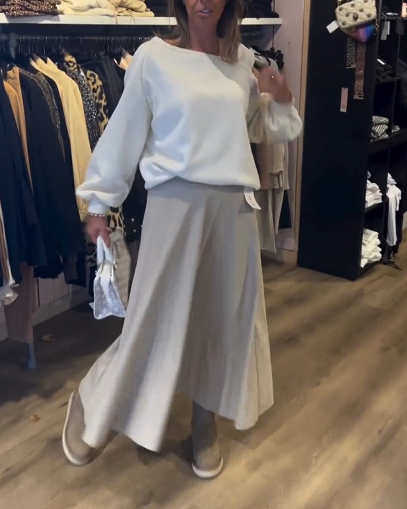 Enkel sweatshirt med kalla axlar