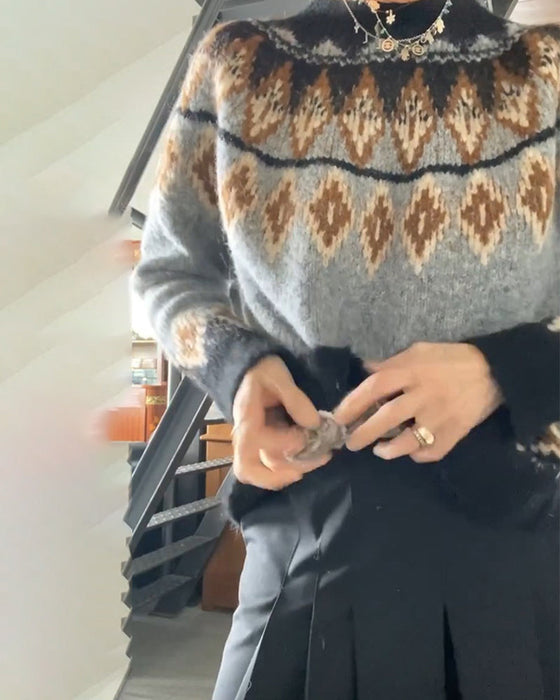 Kontrast geometrisk tröja