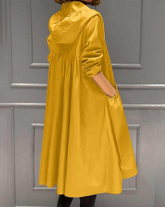 Lång enfärgad trenchcoat