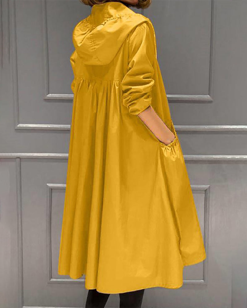 Lång enfärgad trenchcoat