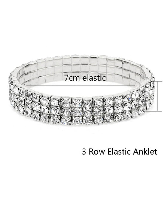 Fotlänk med flerskikts ankel i stretchkristall