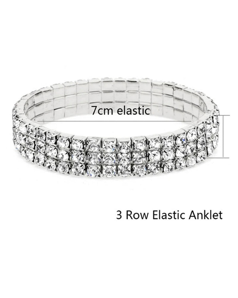 Fotlänk med flerskikts ankel i stretchkristall