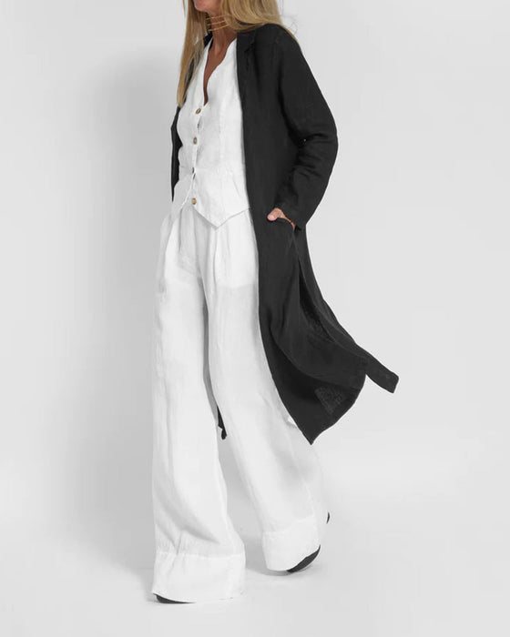 Enfärgad Set med väst och byxor