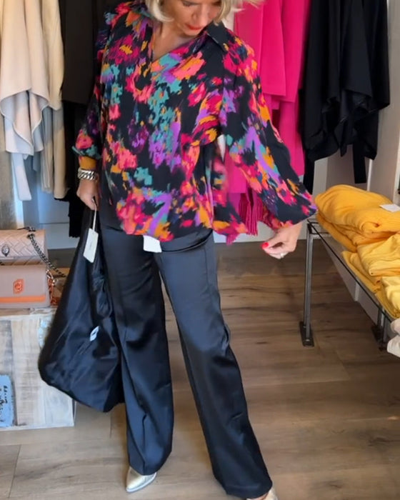 Elegant långärmad blus med personligt tryck