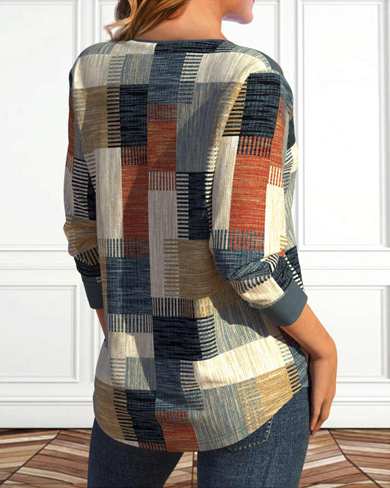 Geometriskt trycktopp med snörning