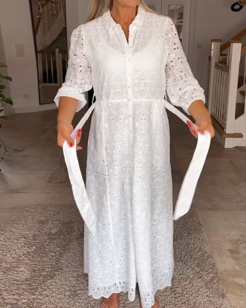 Chic 3/4-ärm midiklänning