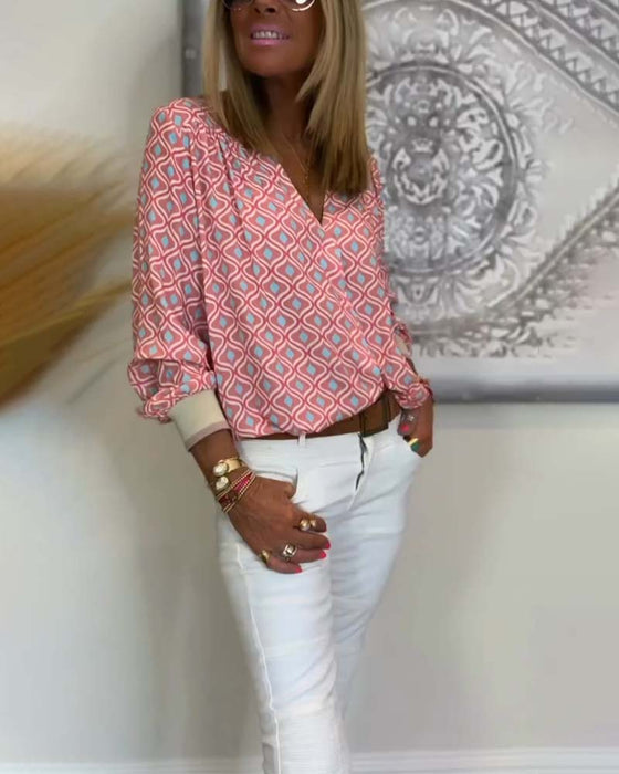 Långärmad vågpunkt Blus