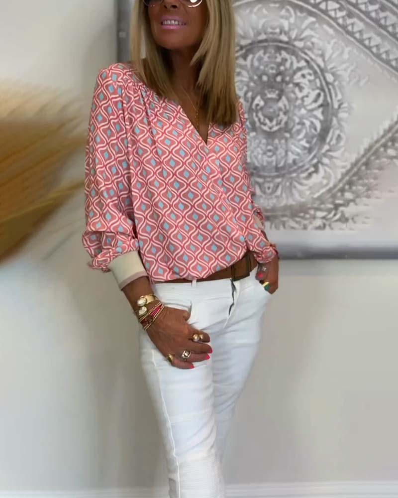 Långärmad vågpunkt Blus