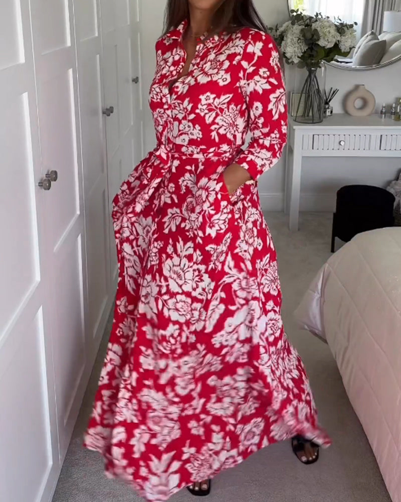 Maxiklänning med blommönster