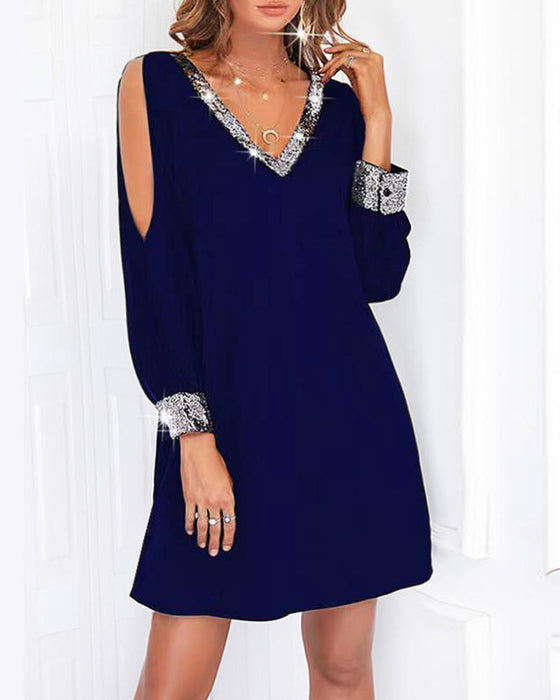 Långärmad elegant festklänning