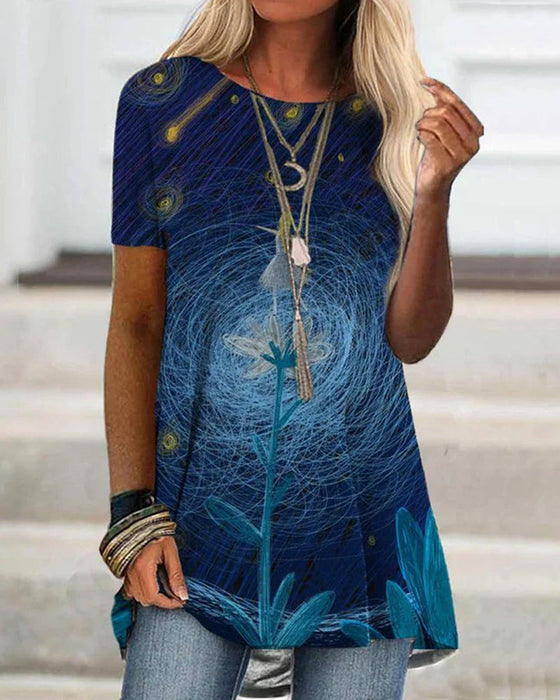 Kortärmad T-shirt med tryck